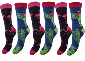 Biobaumwolle Socken in 6er Pack mit "Pelikan Print" - Organicshop24