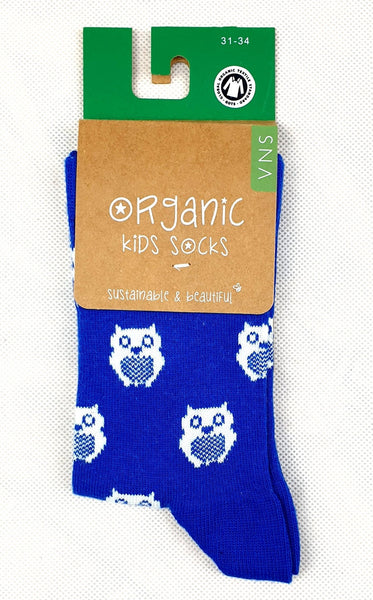 GOTS zertifizierte Biobaumwolle Socken mit Eulen " Print " - Organicshop24