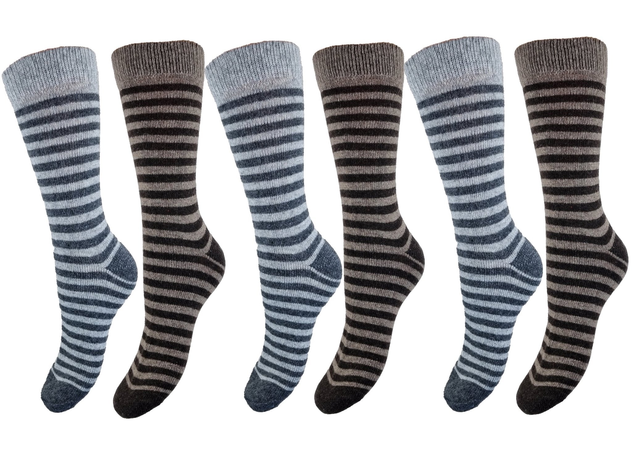 Alpaka Winter Thermo Socken gestreift in 6er Pack" - Organicshop24