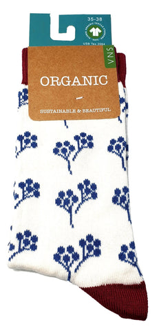 GOTS zertifizierte Biobaumwolle Socken mit "Blümchen" Print - Organicshop24